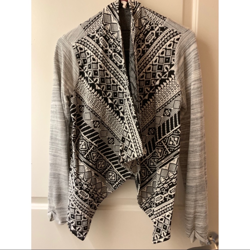 Patterned Open Cardigan